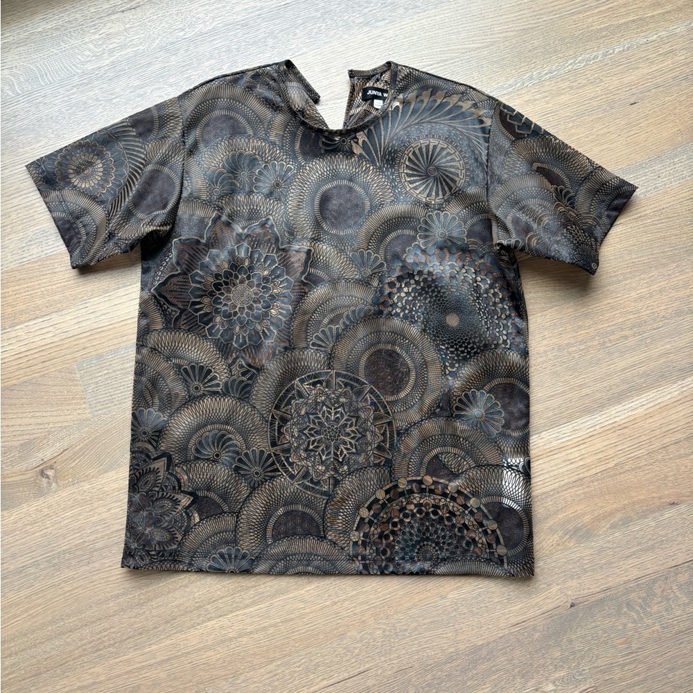 Junya Watanabe Black and Brown Geometric Shirt